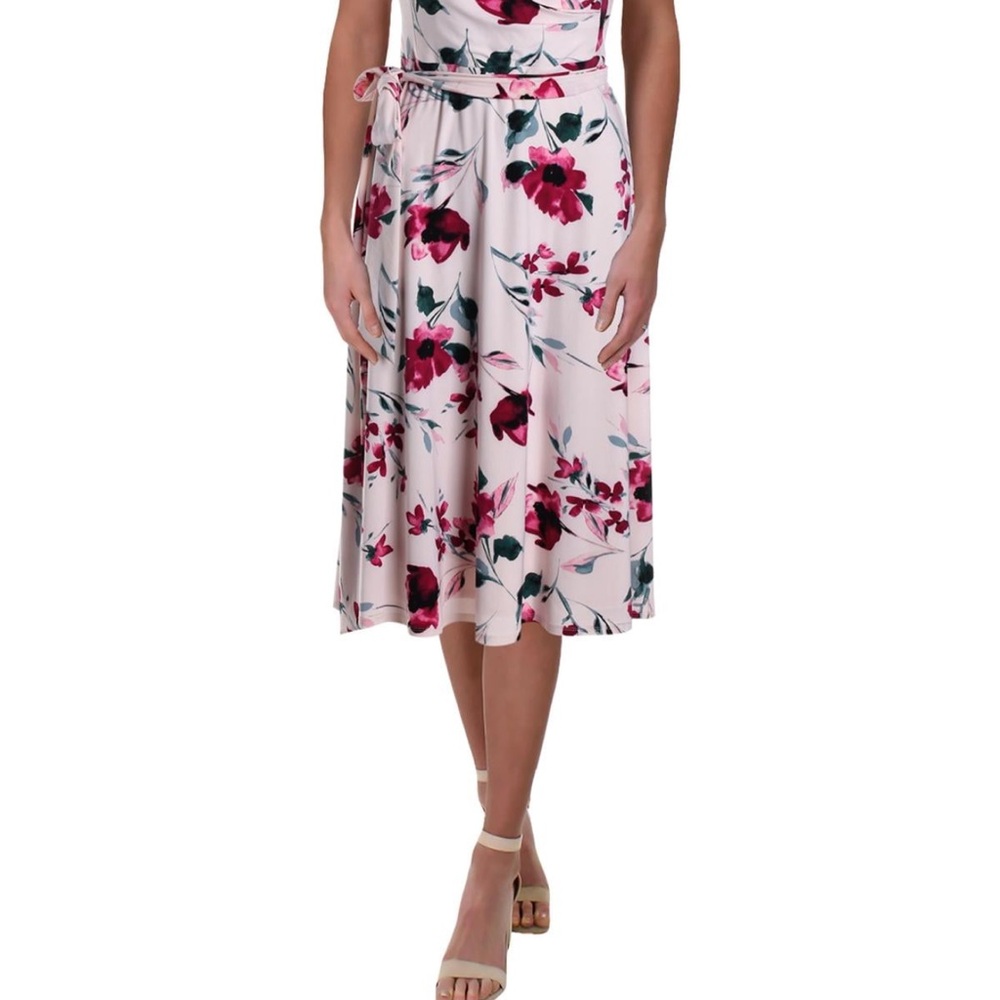 Ralph Lauren Cream and Red Floral Midi Dress - Picture 9 of 12